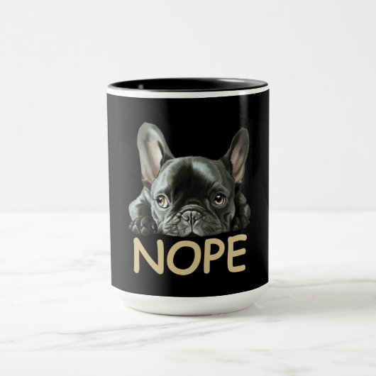 Bulldog| Frenchie Nope Gifts Mok (Midden)