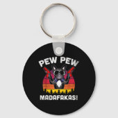 Bulldog Frenchie Pew Pew Pew Madafakas Crazy Pew Sleutelhanger (Voorkant)