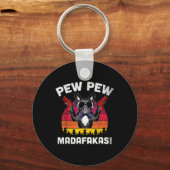 Bulldog Frenchie Pew Pew Pew Madafakas Crazy Pew Sleutelhanger (Voorkant)