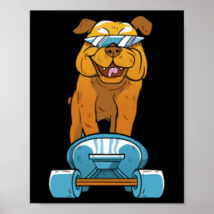 Bulldog Fun Skateboarden Franse Bulldog Puppy Gif Poster