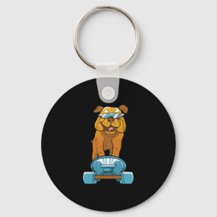 Bulldog Fun Skateboarden Franse Bulldog Puppy Gif Sleutelhanger