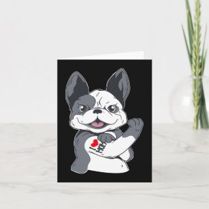 Bulldog Funny Ik hou van mam Tattoo Kaart