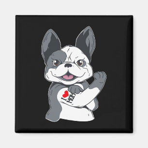 Bulldog Funny Ik hou van mam Tattoo Magneet
