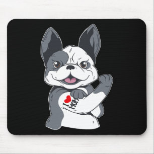 Bulldog Funny Ik hou van mam Tattoo Muismat