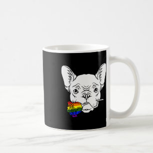 Bulldog Gay Pride Roos LGBT-Q Rainbow Frenchie Dog Koffiemok