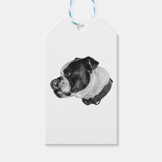 Bulldog gearceerde cadeautag cadeaulabel (Voorkant)