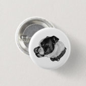 Bulldog gearceerde sticker ronde button 3,2 cm (Voorkant /achterkant)