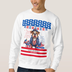 Bulldog Gelukkig 4th van juli Amerika Onafhankelij Trui