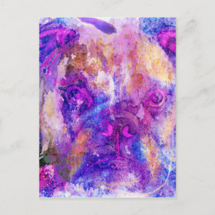 Bulldog gemengde media briefkaart