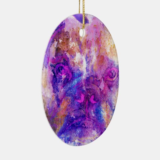 Bulldog gemengde media keramisch ornament (Rechts)