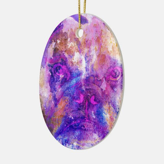 Bulldog gemengde media keramisch ornament (Links)