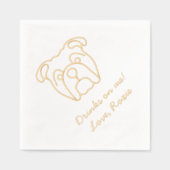 Bulldog gepersonaliseerde bericht Drink op mij bru Folie Servetten (Voorkant)