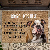 Bulldog gepersonaliseerde grappige deurmat