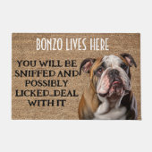 Bulldog gepersonaliseerde grappige deurmat (Voorkant)