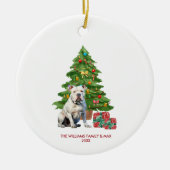 Bulldog gepersonaliseerde kerst keramisch ornament (Voorkant)