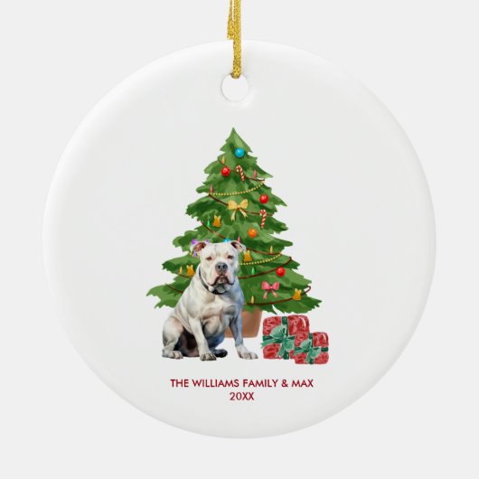 Bulldog gepersonaliseerde kerst keramisch ornament (Achterkant)