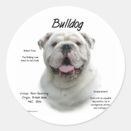 Bulldog Geschiedenis Ontwerp Ronde Sticker
