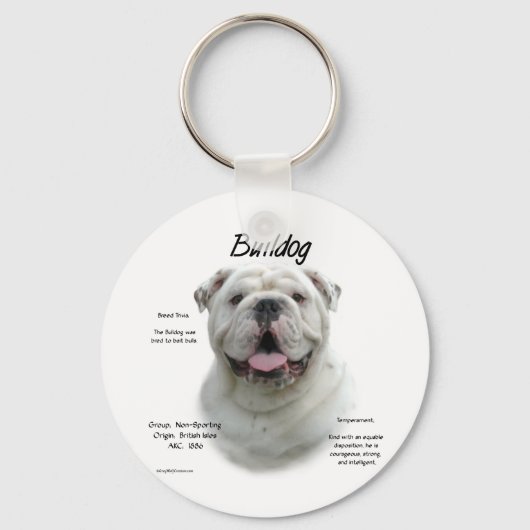 Bulldog Geschiedenis Ontwerp Sleutelhanger (Voorkant)