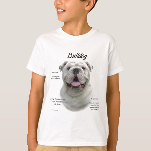 Bulldog Geschiedenis Ontwerp T-shirt (Voorkant)