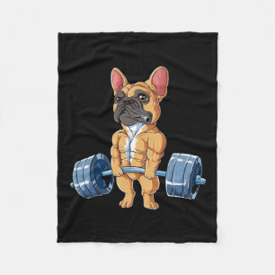 Bulldog Gewichtheffen Fawn Deadlift Fitness Gym Fu Fleece Deken