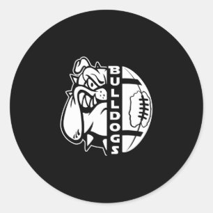 Bulldog gezicht half Football bal leuk tapijt Ronde Sticker