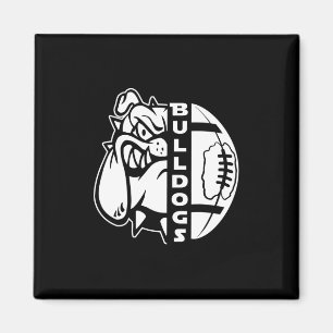 Bulldog Gezicht Half Voetbal Bal Fun Tapijt Magneet