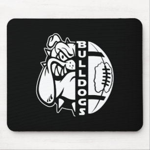 Bulldog Gezicht Half Voetbal Bal Fun Tapijt Muismat