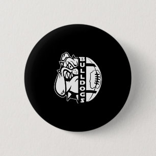 Bulldog Gezicht Half Voetbal Bal Fun Tapijt Ronde Button 5,7 Cm