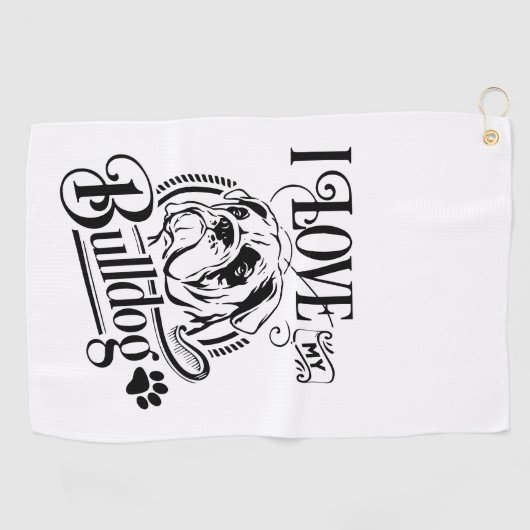 Bulldog Gift Golfhanddoek (Horizontaal)