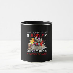 Bulldog Gift   Koffie ze ook nodig Franse bulldog Mok