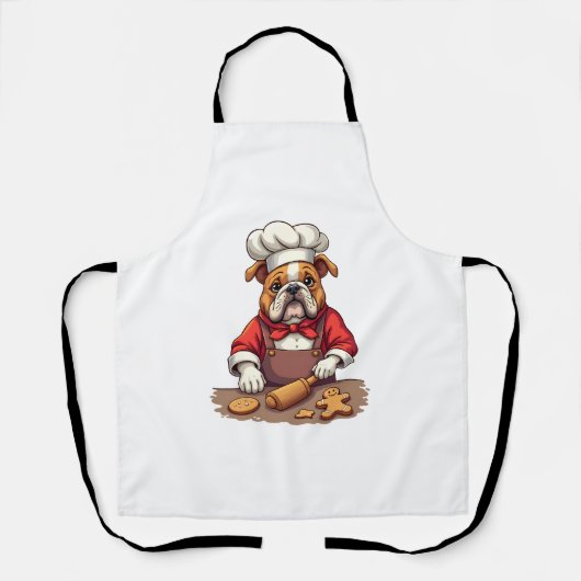 Bulldog Gingerbread Chef Schort (Voorkant)