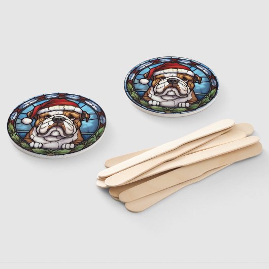 Bulldog Glas in lood Kerst Handwaaier (Niet-gemonteerd)