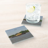 Bulldog glass coaster glazen onderzetter (Schuin)
