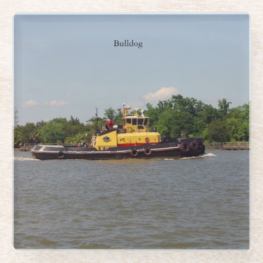 Bulldog glass coaster glazen onderzetter (Voorkant)