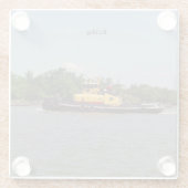 Bulldog glass coaster glazen onderzetter (Achterkant)