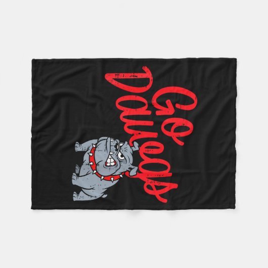 Bulldog Go Dawgs Girls Youth Teen Boys Kids Men Wo Fleece Deken (Voorkant (Horizontaal))