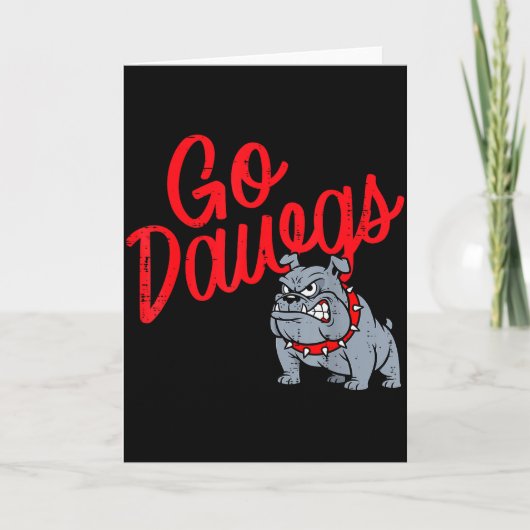 Bulldog Go Dawgs Girls Youth Teen Boys Kids Men Wo Kaart (Voorkant)