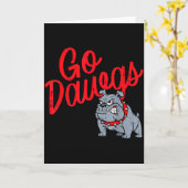 Bulldog Go Dawgs Girls Youth Teen Boys Kids Men Wo Kaart (Gele Bloem)