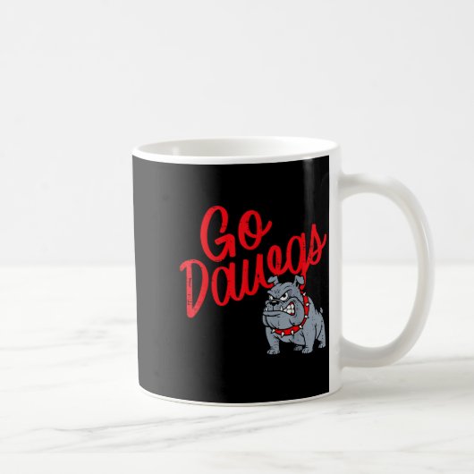 Bulldog Go Dawgs Girls Youth Teen Boys Kids Men Wo Koffiemok (Rechts)