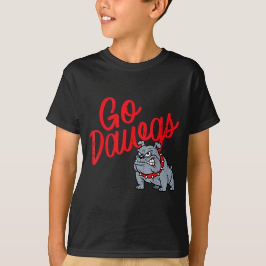 Bulldog Go Dawgs Girls Youth Teen Boys Kids Men Wo T-shirt (Voorkant)