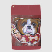 Bulldog Golfhanddoek (Voorkant)