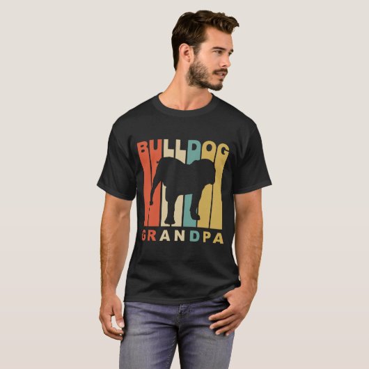Bulldog Grandpa T-shirt (Voorkant volledig)