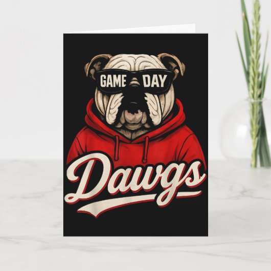 Bulldog Graphic Dawgs Men Women Kid Boy Girl  Kaart (Voorkant)