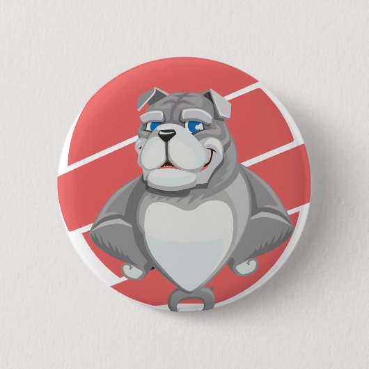 Bulldog Grappige Cartoon Ronde Button 5,7 Cm (Voorkant)