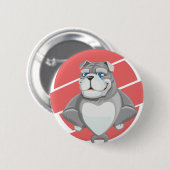 Bulldog Grappige Cartoon Ronde Button 5,7 Cm (Voorkant /achterkant)