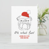 Bulldog Grappige Kerst Feestdagenkaart (Staand voorkant)
