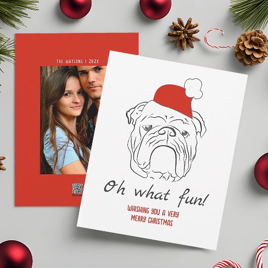 Bulldog Grappige Kerst Feestdagenkaart