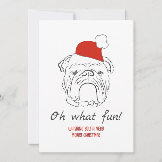 Bulldog Grappige Kerstmis Feestdagenkaart (Voorkant)