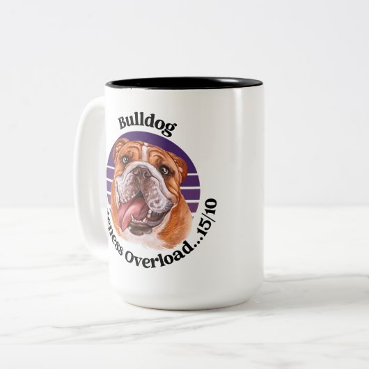 Bulldog grappige quote Two-Tone Coffee Mok (Voorkant links)