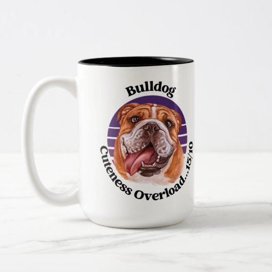 Bulldog grappige quote Two-Tone Coffee Mok (Links)